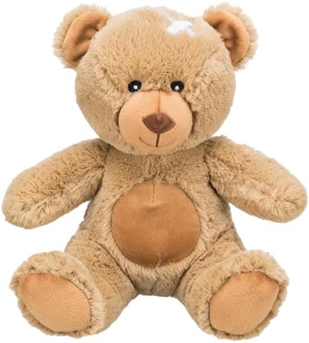 TRIXIE Be Eco Eddy The Teddy Plush Dog Toy for All Dogs, 9" Fun and Cuddly Squeaky Dog Toy, 98% Recycle Material