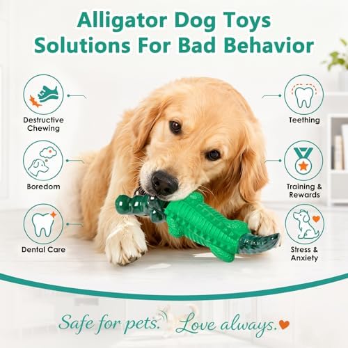 Fuufome Alligator Dog Toys for Aggressive Chewers,Medium Large Breed Dogs