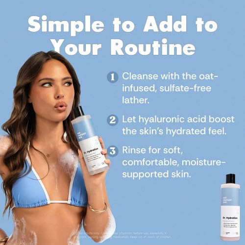 Her Fantasy Box | Dr. Hydration Moisturizing Body Wash – Ultra-Hydrating Cleanser with Hyaluronic Acid & Aloe, Gentle Daily Wash for Soft, Smooth-Feeling Skin, Vegan & pH Balanced (16 oz)
