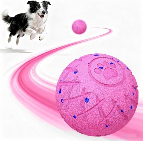 Interactive Dog Toys Dog Ball, Durable Motion Pet Toys for/Small/Medium/Large Dogs, Birthday Gifts, Automatic Moving, Bouncing and Rotating, E-TPU Material, IP54 Waterproof (Pink)