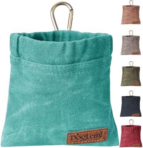 ETIAL Dog Treat Pouch,Portable Puppy Dog Training Treat Bag,Hand Free Dog Walking Bag,Auto Closing Pet Feed Snack Reward Pocket,Dog Food Dispenser for Pet Puppy Travel or Outdoor Use (Coral Green)