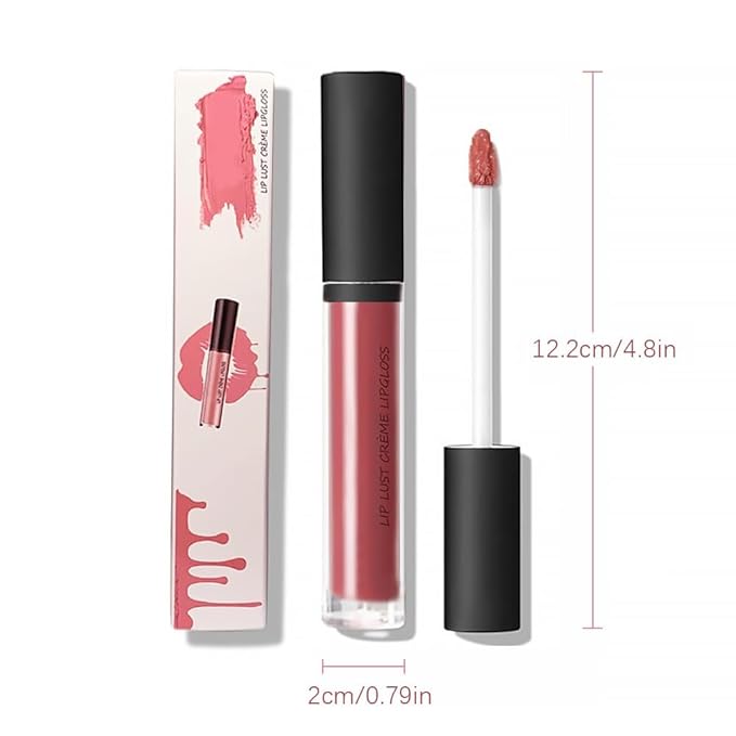 12 Color Cream Lip Gloss, 2025 New Long-Lasting Moisturizing Velvet Lip Lipstick, Waterproof, Non-Fading, Hydrating Tint Natural Jelly Lipstick Suitable for Girls and Women (#2)