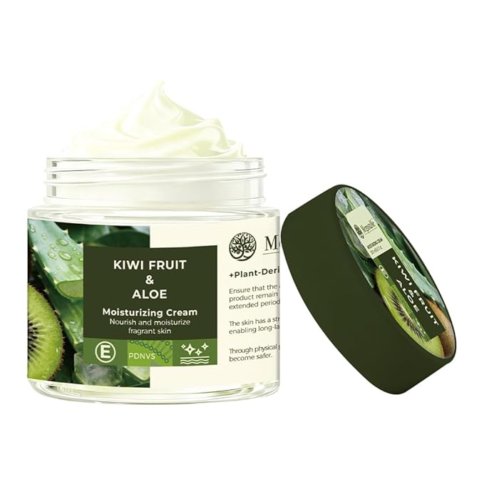 Moisturizing Cream - 200ml Hydrating Body & Face Moisturizer with Shea Butter & Sweet Almond Oil, Vitamin E for Nourishing & Brightening Skin, Long-Lasting Moisturization. (Kiwi Fruit & Aloe)