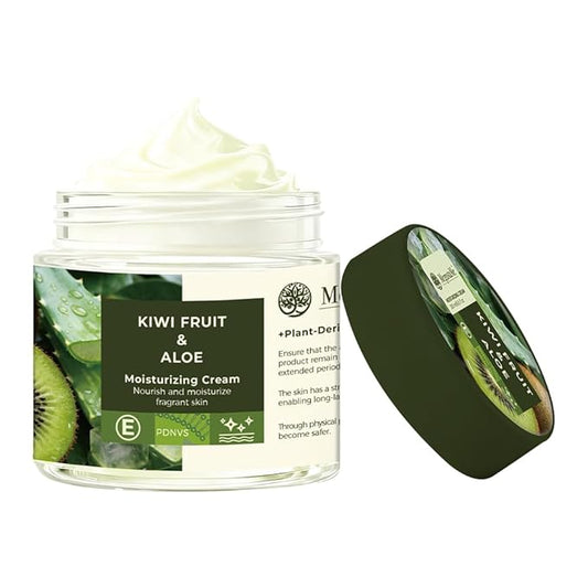 Moisturizing Cream - 200ml Hydrating Body & Face Moisturizer with Shea Butter & Sweet Almond Oil, Vitamin E for Nourishing & Brightening Skin, Long-Lasting Moisturization. (Kiwi Fruit & Aloe)