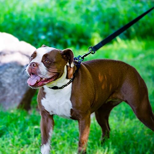 Herm Sprenger Quick Release Dog Training Collar Black Stainless Steel No Pull Collar Easy Leather Buckle Release Unique Tactical Look for Large Pet Dogs (18-26" Neck, 3.2mm Links)