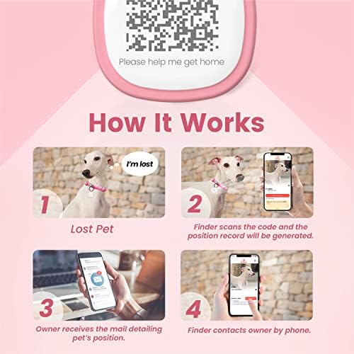 Pawaii Dog ID Tag, Silent Silicone QR Code Tag, Scan Alerts, No App, 1 Pack