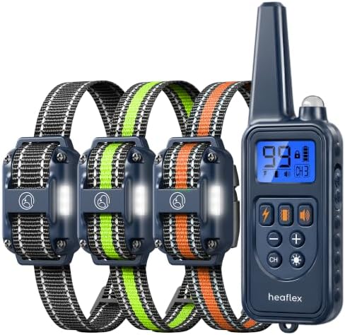 Shock Collar for 3 Dogs, Dog Training Collar with Remote, Rechargeable