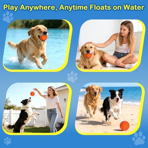 Dog Balls Tennis Ball for Aggressive Chewers Indestructible Dog Teething Chew Toys for Large Medium Small and Puppies, More Biting-Proof Atom
