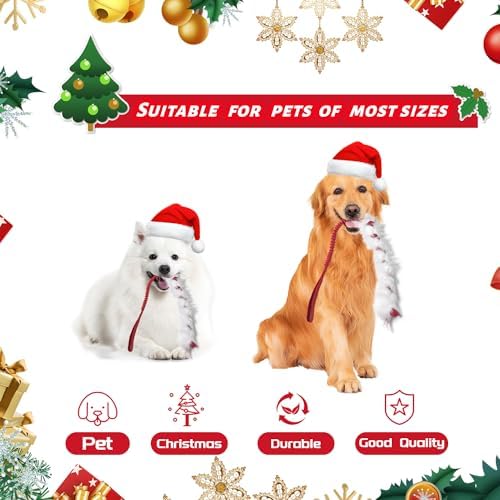 Wodoca Christmas Dog Tug Toys - Rope Toys for Aggressive Chewers, Xmas Pet Gifts, Large Dog Chew Toy, Ideal for Training, Hand Made (Red)