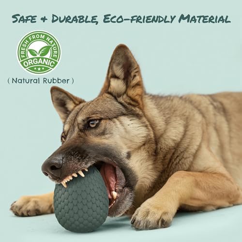 Treat Dispensing Dog Cognitive Toy to Keep Them Busy, Freezable Fillable Rubber Enrichment Lick Toy for Small and Medium Dogs 10-60 lbs, Long-Lasting Interactive Puzzle Dog Toy (Green)