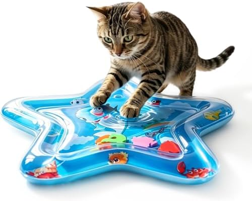 Cat Water Mat Toy for Indoor Cats, Interactive Toys Play Mat with Fish，1PC