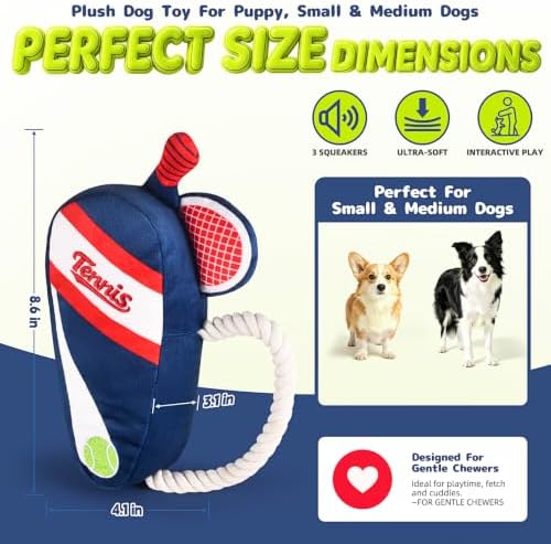 Interactive Plush Squeaky Dog Toy for Puppy Small & Medium Dogs