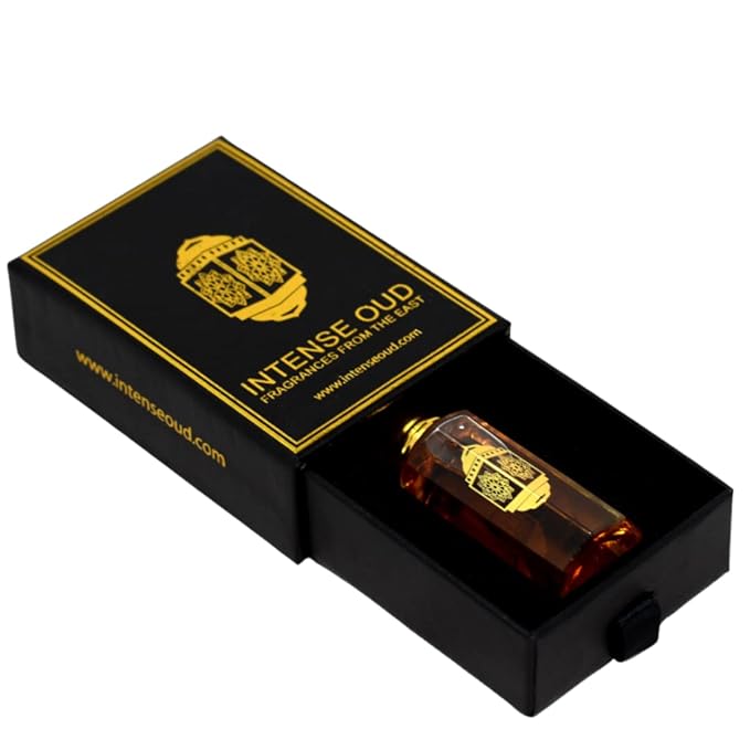 INTENSE OUD Jasmin Arabian Perfume Oil for Men & Women, Long Lasting Alcohol-Free Concentrated Fragrance, 12ml (0.40 oz) in Black Gift Box, White Jasmine & Vanilla Notes