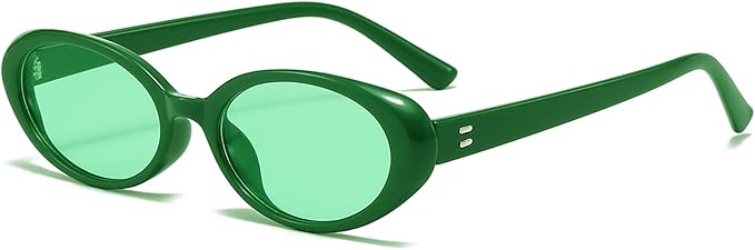 Breaksun Retro Oval Sunglasses for Women Men Fashion Small Oval Sunglasses 90s Vintage Shades