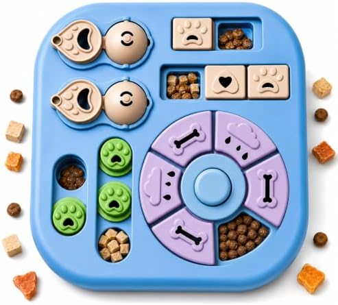 Tee Shirt Galaxy Dog Puzzle Toys, Treat Dispensing Puzzle Feeder for IQ Training and Mental Stimulation, Slow Feeder Enrichment Toy for Small Medium Large Dogs, Light Blue