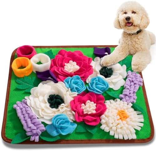 Snuffle Mat for Dogs Pet Treats Feeding Mat for Small/Medium Breed Dogs Non-Slip/Portable/Durable Interactive Dog Puzzle Toys Encourages Natural Foraging Skills (Green)