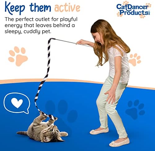 Cat Dancer Products Jungle Cat Charmer, Jungle Wand Toy for Kittens Training, Colorful Ribbon Cat Charmer, Interactive Catcher Wand for Cat Exercise (1 Pack, Multicolor)