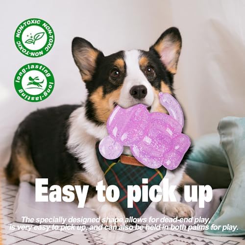 Monkey Dog Chew Toy, Indestructible Dog Rubber Toy for Medium & Large Dogs, Tough No Stuffing Puzzle Toy, Anxiety Relief & Dental Care, Interactive Cognitive Toy, 4.92inch (Pink)