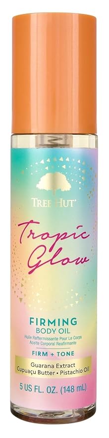 Tree Hut Tropic Glow Firming Body Oil, Hydrating Oil with Cupuacu Butter, Made with Guarana & Pistachio for Glowing Skin, 5 fl oz