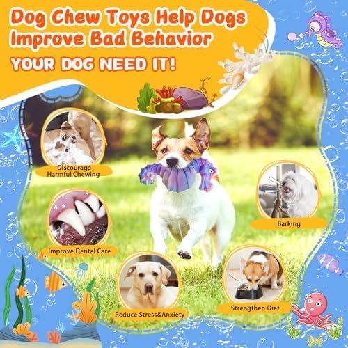 Jeefome Squeaky Dog Chew Toys for Aggressive Chewers