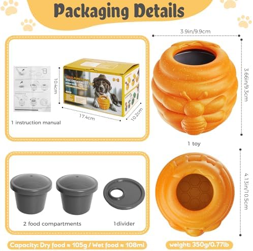 Dog Enrichment Toy for Aggressive Chewers for Boredom, Orange