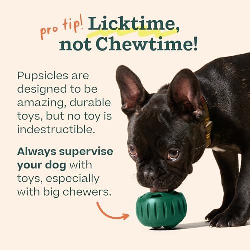 WOOF Pupsicle Interactive Dog Ball Toy for Dogs XL 75 lbs & Up - Pink | Long-lasting enrichment toy for extra-large dogs, easy-fill design, low-mess play, made of natural rubber, easy to clean