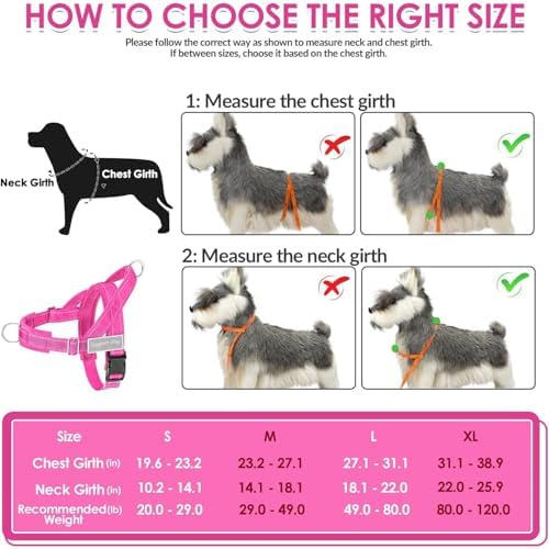 Lukovee No Pull Dog Harness and Leash Set, Soft Padded for Large Medium Dog