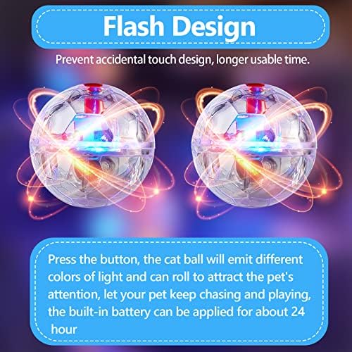 Sratte 6 Pcs Cat Ball Ghost Hunting Light up Toy, Clear