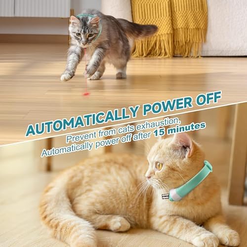 Automatic Cat Toys Laser Collar with Red Light, Interactive Cat Toys for Bored Indoor Cats, Rechargeable Electric Laser Cat Toy Wearable Collar for Kitten