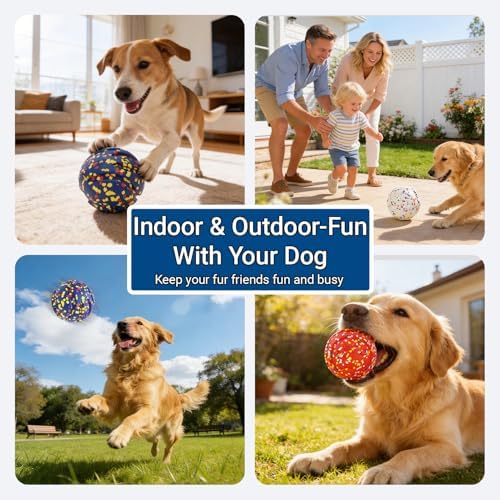 Mankoda Durable Dog Toy Ball, 5" Big Ball for Aggressive Chewers - Red