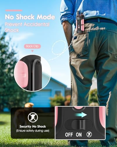SLOPEHILL Dog Shock Collar,4200FT Dog Training Collar with Remote,Pink | IP68 Waterproof e Collar with Beep,Vibration,Safe Shock,Light,No Shock Mode,Shock Collar for Small Medium Large Dog 8-140lbs