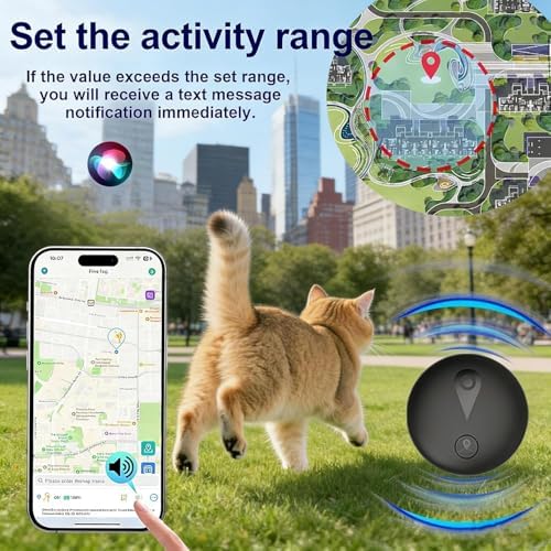 GPS Tracker for Dogs, Smart Collar with Real-Time Locator with Holder | Pet Location Tracker, No Monthly Fee / No SIM Card, Works with iOS Find My, Ultra-Slim, IP68 Waterproof, Reliable