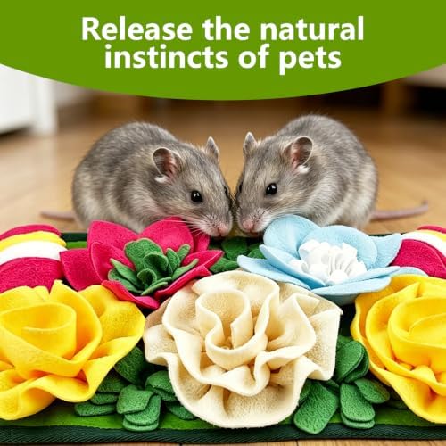 Pig and Rabbit Foraging Mat,Treat Mat Toy for Mini Pigs and Farm Puzzle Pad