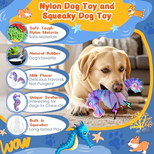 Jeefome Squeaky Dog Chew Toys for Aggressive Chewers