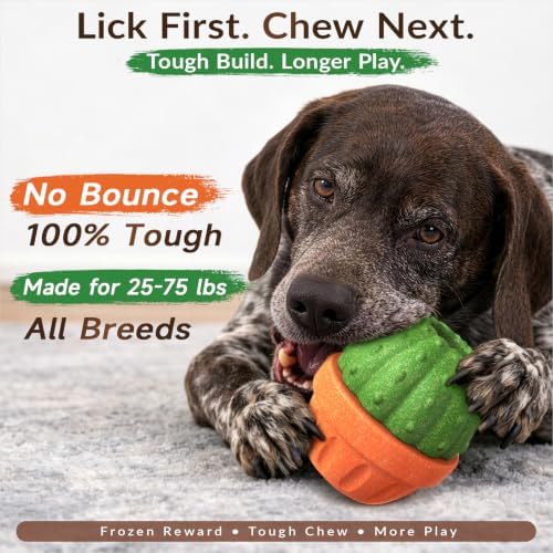 KADTC L, 3 in 1, Frozen Treat Dog Toy, Kibble Dispenser & Chew & Lick Ball | Two prep-ahead cups skip messy unmolding, swap fast and keep pets focused through grooming, nail trims, crate time and meals.