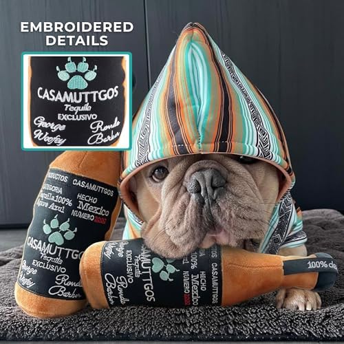 Haute Diggity Dog Casamuttgos Tequila Plush Dog Toy, Drink Parody Chew Toys
