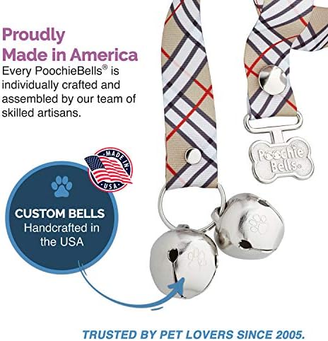 PoochieBells The Original Dog Potty Doorbell, Dog Bells for Potty Training & Puppy Housebreaking, Potty Train Your Dog in Days, Made in America, London (Pack of 2)