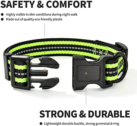 Mile High Life Reflective Dog Collar, Adjustable Lightweight Quick Release