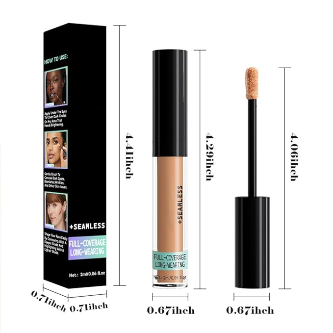 Liquid Concealer for Older Women, Under Eye Brightener Full Coverage Concealer for Dark Circles, Spots, Lightweight Waterproof Foundation Makeup, Vegan & Cruelty-Free, 06 Warm Tan