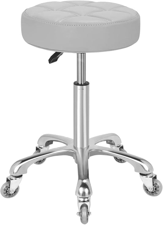 Kaleurrier Swivel Stool Chair Adjustable,Heavy Duty Hydraulic Rolling Metal Stools for Kitchen Hair Beauty Salon Barber Shop Spa Bar Office Massage Garage Dental Counter Height - 22-30"