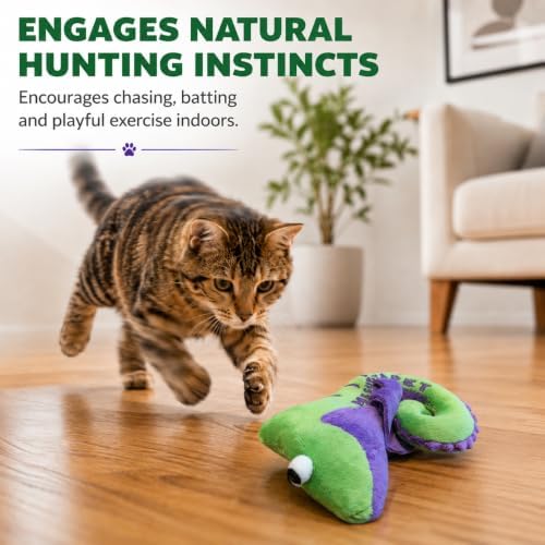 Cat Toys Catnip Crinkly Sound Toy with North American Catnip | Lizard Cat Toy Crinkle Paper Sound | Cat Kitten Toy Teething Chew | Cats Kicker Crinkle Paper | Chameleon Cat Toy 4.5-INCH