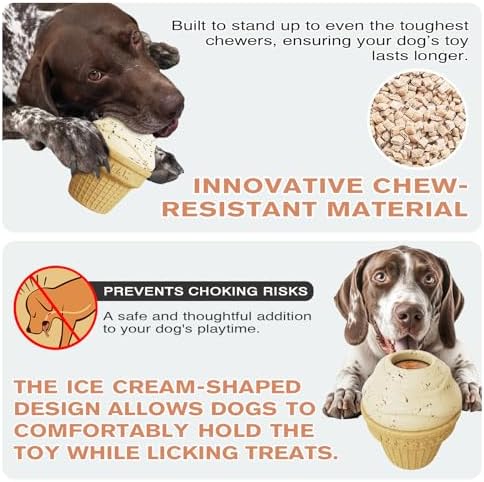 Frozen Treat Dog Toy, Ice Cream Cone Slow Feeder, for All Breeds