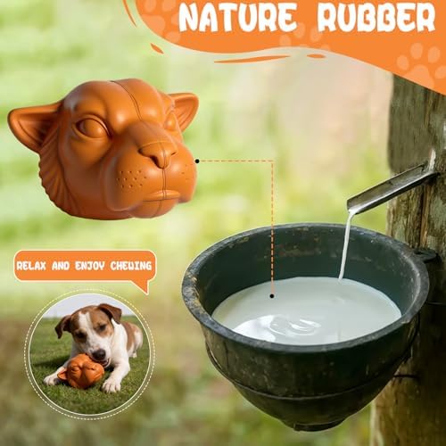 Tough Dog Toys for Aggressive Chewers | Natural Rubber Treat Dispensing Chew Toys for Medium Large Dogs, Interactive Slow Feeder Puzzle Toy for Boredom Relief & Teeth Cleaning, Dishwasher Safe