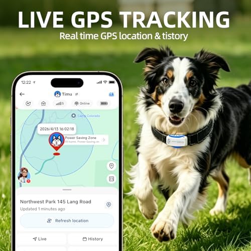 DBDD Dog GPS Tracker, AI Tracker Collar with Virtual Fence & Health Monitoring - Real Time Location Tracker for Escape Artists, Electronic Fence Collar for Medium to Large Dogs, iOS and Android