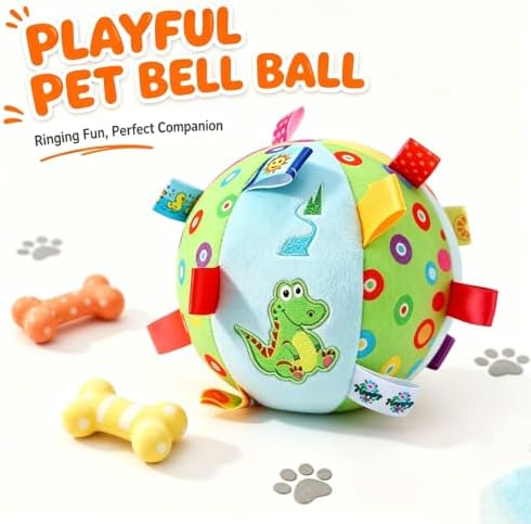Dog Tag Toy，6-Inch Squeaky Plush Toy for Puppies & Small Medium Dogs