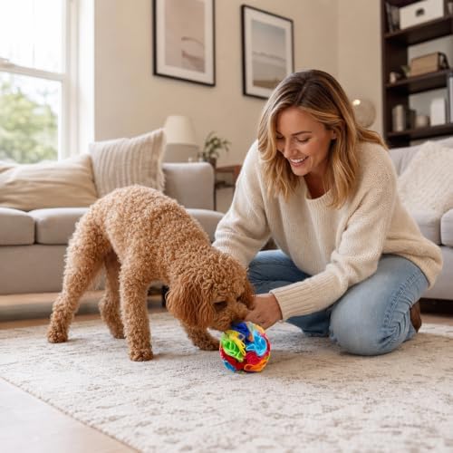 1PCS Snuffle Ball for Dogs, Interactive Slow Feeder Toy with Storage Bag, Keep Pets Occupied, Anxiety Relief for Bored Dogs, 8 Colorful Snuffle Ball with 3.94 Inch Diameter