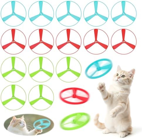 15 PCS Flying Spinners for Disc Launcher Interactive Cat Fetch Toy