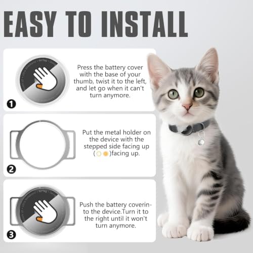 AirTag Cat Collar, Elastic Tracker Collar with Airtag Holder and Bell | Compatible with Apple Air Tag, Lightweight & Scratch Resistant, Adjustable Stepless GPS Pet Collar for Cats Kittens, Black