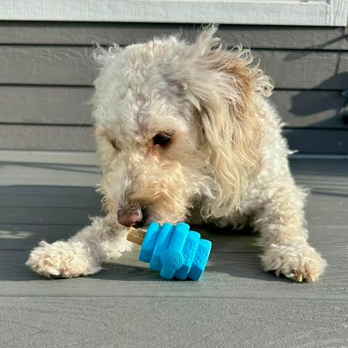 Hive Chew Toy for S/M Dogs – Blue/Soothing Vanilla Scent – Chew, Fetch, & Treat-Dispensing Enrichment Toy, Floats, Made in USA, Pairs with Hive Chew Sticks for S/M Dogs for Longer-Lasting Play