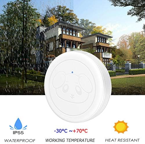 Dog Door Bell Wireless Doggie Doorbells for Potty Training with Waterproof Touch Button Dog Bells Included 1 Receiver and 3 Transmitters (White)